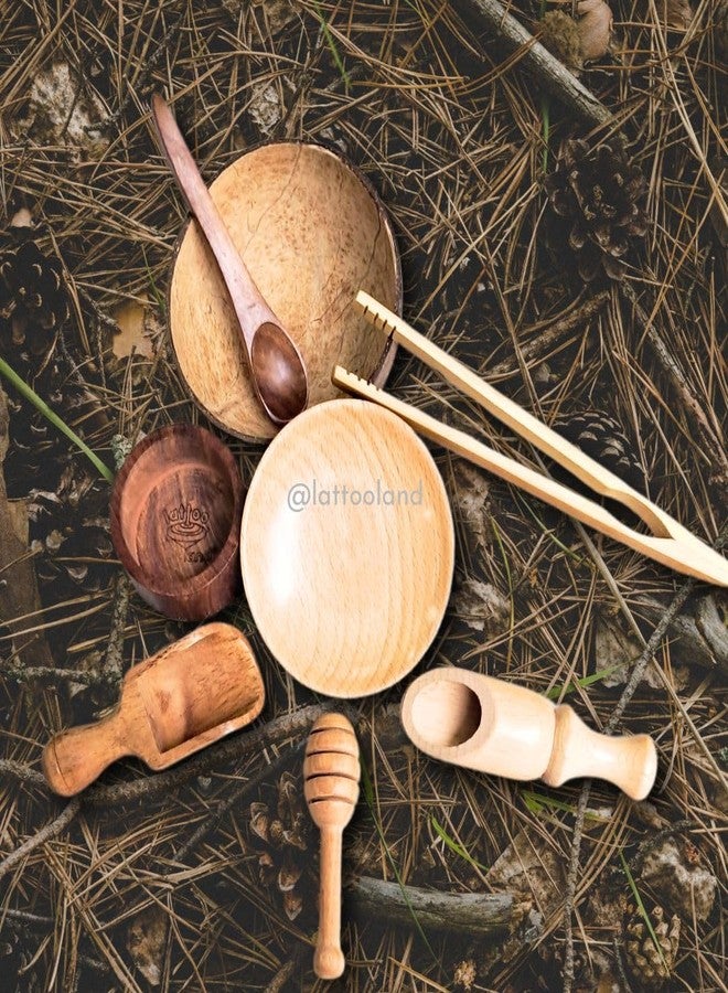 Lattooland Wooden Sensory Tools Play Set for Kids (8 Pcs) |Child-Sized | Perfect for Sensory Bins |Pretend Play & Montessori Toys | Fine Motor Skills Toy | Waldorf Toys |Tools for Occupational Therapy - Image 3